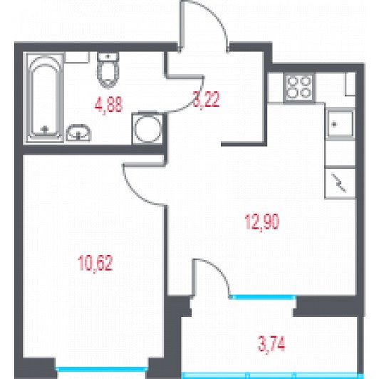 Квартира 2E-комнатная
