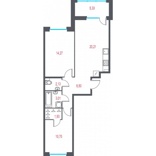 Квартира 3E-комнатная