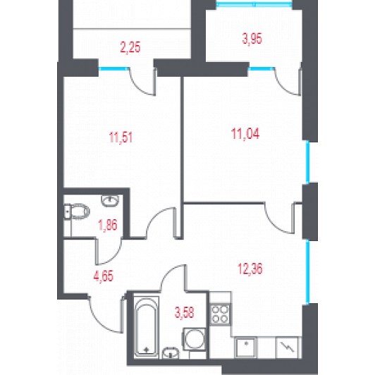 Квартира 2-комнатная