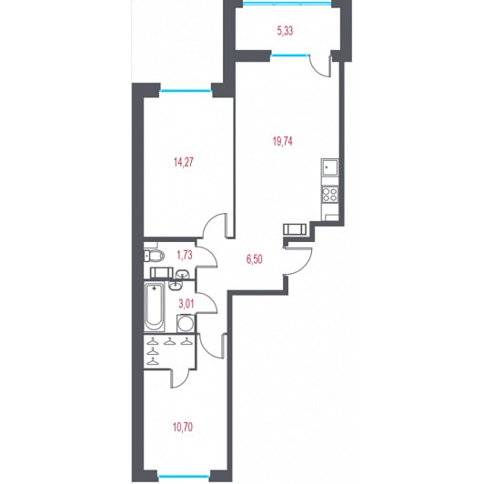 Квартира 3E-комнатная