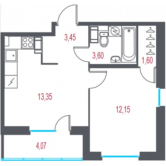 Квартира 2E-комнатная