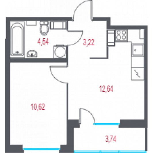 Квартира 2E-комнатная