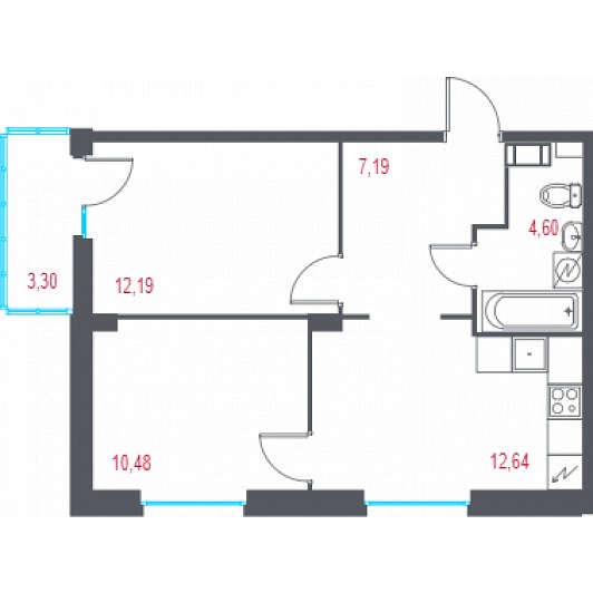 Квартира 3E-комнатная