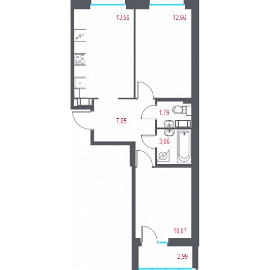Квартира 3E-комнатная