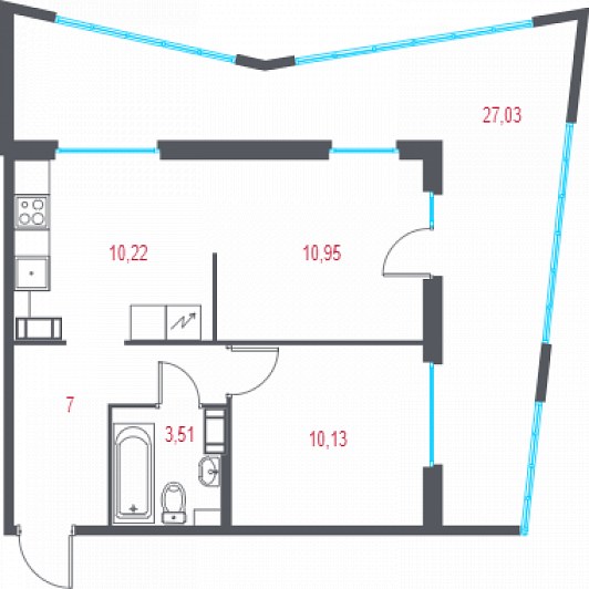 Квартира 2-комнатная