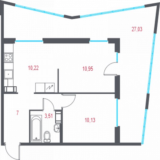 Квартира 2-комнатная
