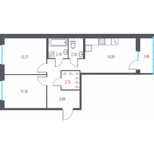 Квартира 3E-комнатная