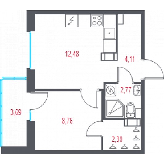 Квартира 2E-комнатная