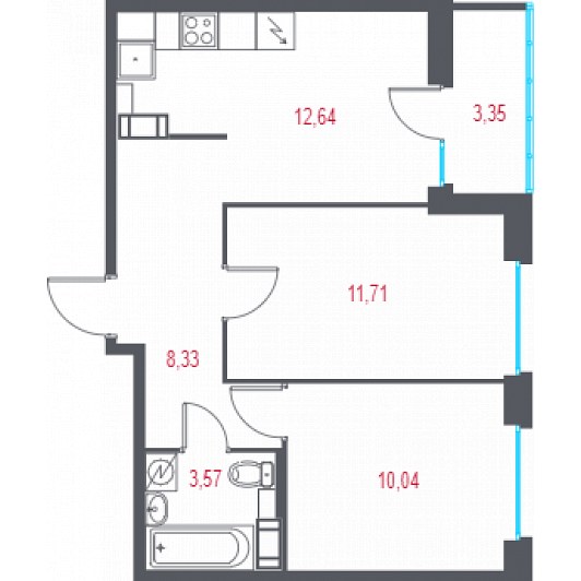 Квартира 2-комнатная