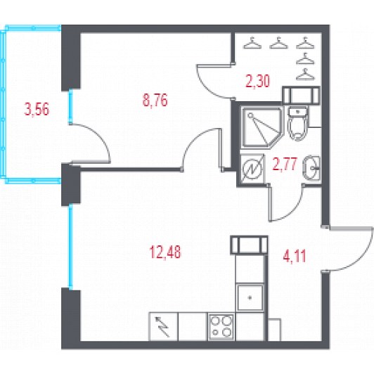 Квартира 2E-комнатная