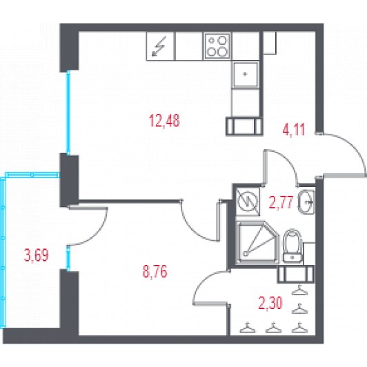 Квартира 2E-комнатная