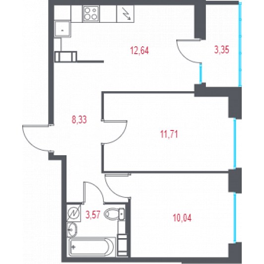 Квартира 2-комнатная