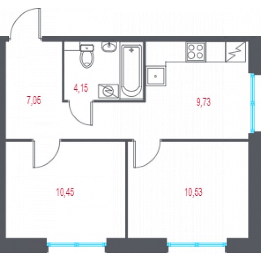 Квартира 2-комнатная