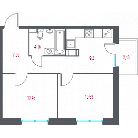Квартира 2-комнатная