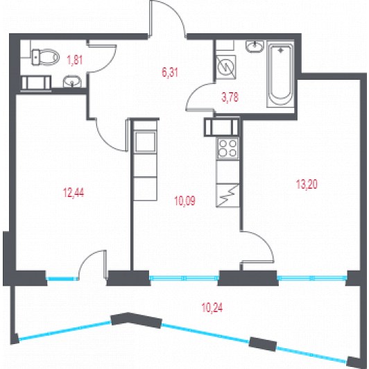 Квартира 2-комнатная