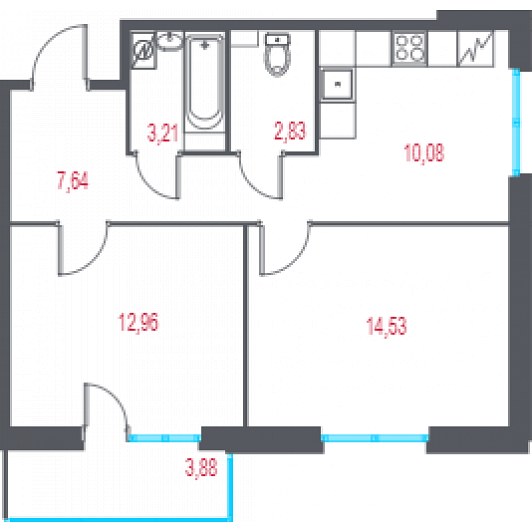 Квартира 2-комнатная