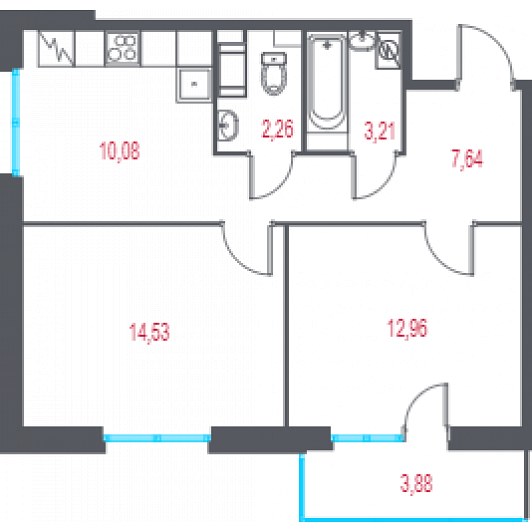 Квартира 2-комнатная