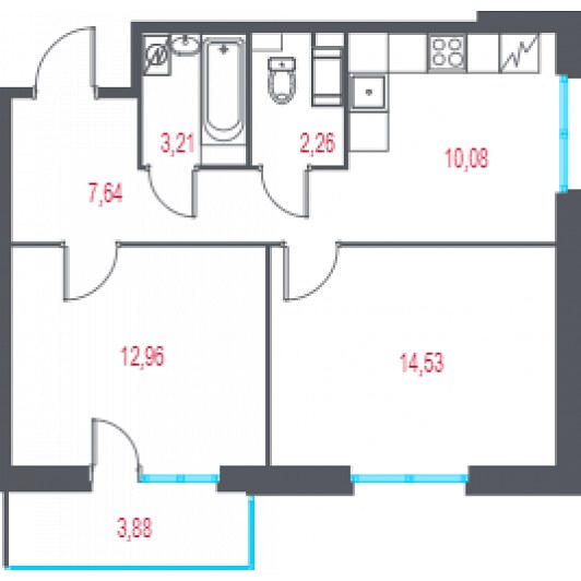 Квартира 2-комнатная