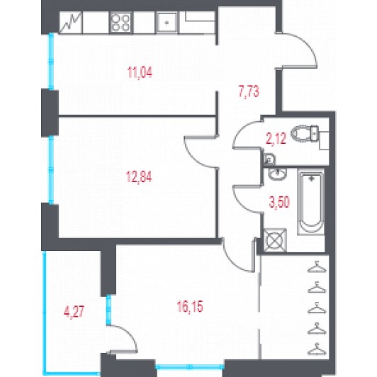 Квартира 2-комнатная