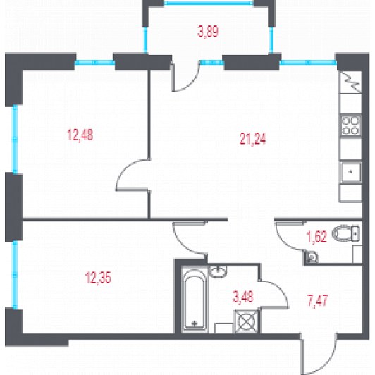 Квартира 3E-комнатная