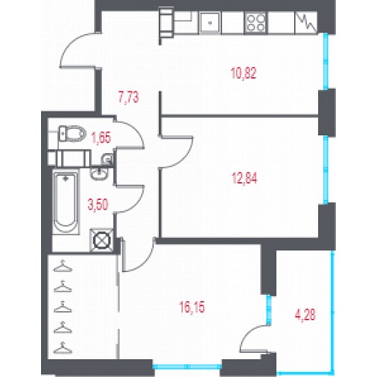Квартира 2-комнатная