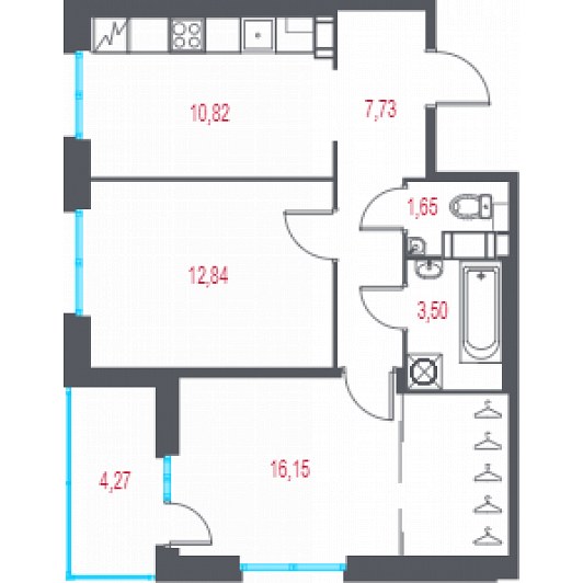 Квартира 2-комнатная