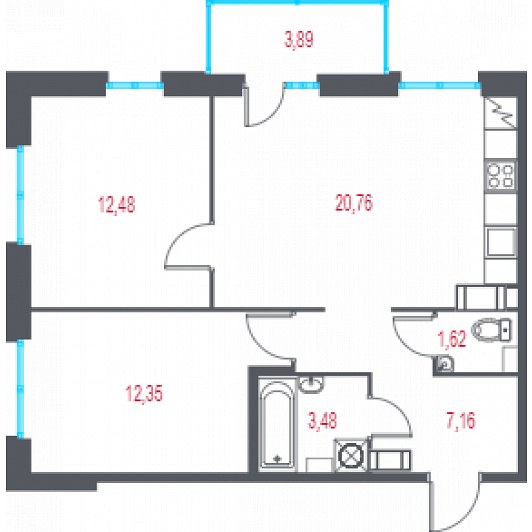 Квартира 3E-комнатная